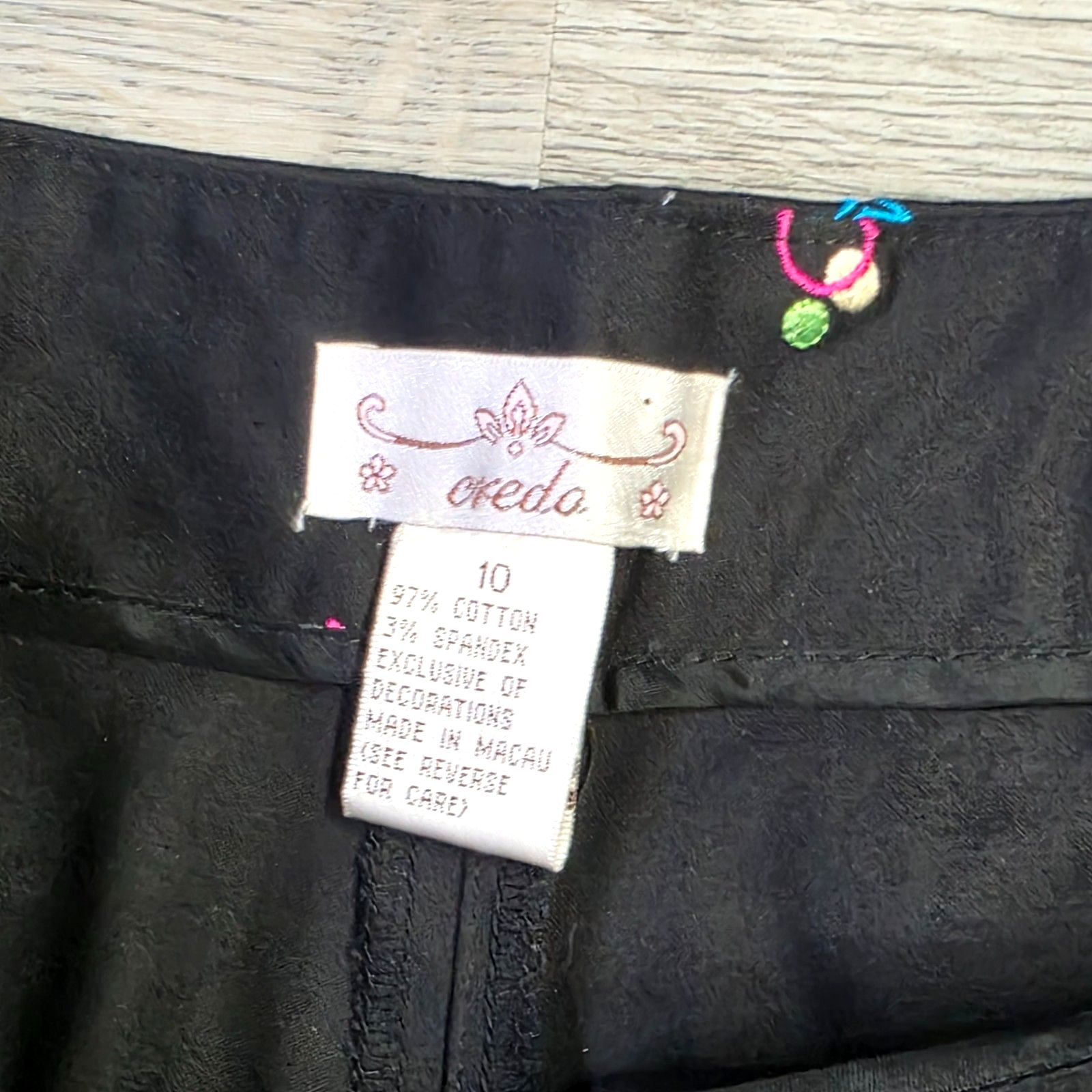 Nwt Credo Martini Print Belted Pants Sz 10 Black Crop Cocktail Lounge — image 5 of 8